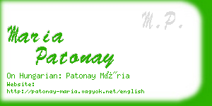 maria patonay business card